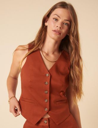 Nobody's Child Burnt Orange Tailored Waistcoat
