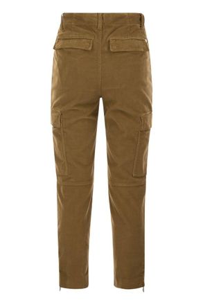 Dondup Womens Velvet Cargo Pants - Eve - Brown Cotton - Size 27 (Waist)