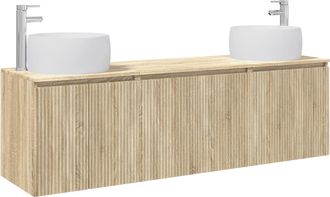 vidaXL Juego De Muebles De Ba&ntilde;o 3 Uds. Roble Sonoma Vidaxl