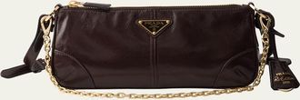 Prada Distressed Leather Shoulder Bag