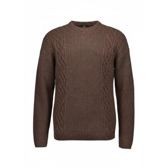 Genti Jersey de cuello redondo de manga larga - Knitwear - Hombre - Marr&oacute;n - XL