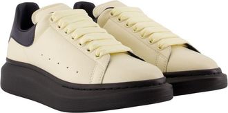 Alexander McQueen Mens Oversized Sneakers - Alexander Mcqueen Leather Ivory Calfskin Shoes