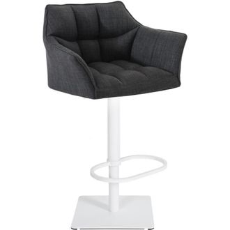 Clp Clp - Taburete De Bar Tapizado Damaso Gris Oscuro Blanco