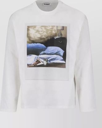 Jil Sander cotton regular-fit printed long-sleeve t-shirt