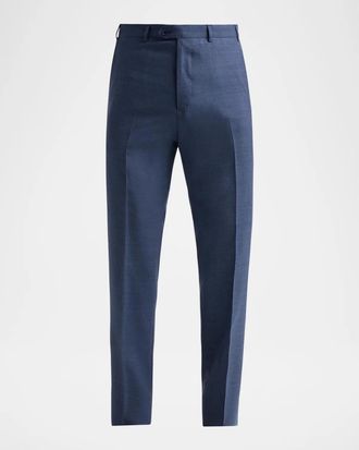 Emporio Armani Men & apos;s Textured Wool Straight-Leg Trousers