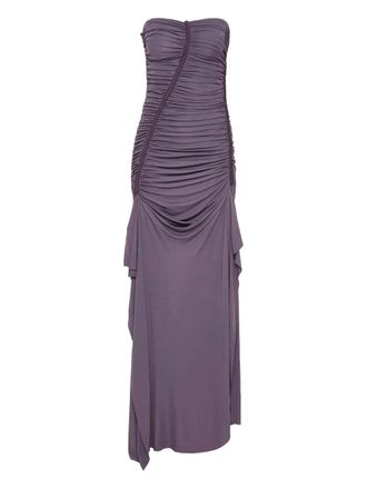CHRISTOPHER ESBER Shibari ruche strapless jersey maxi dress - women - Viscose - S - Purple