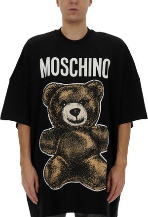 Moschino Black Graphic Crew Neck T-Shirt