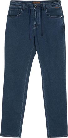 Corneliani drawstring straight-leg jeans - men - Polyester/Cotton/Elastane/Polyester/Cotton - 30 - Blue