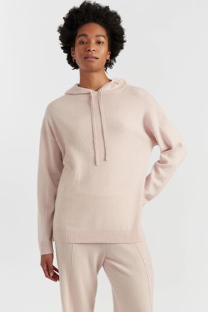 Chinti and Parker Bone Wool-Cashmere Relaxed Hoodie