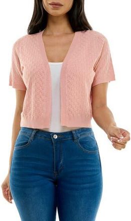 Nina Leonard Box Knit Bolero in Blush at Nordstrom Rack, Size X-Large