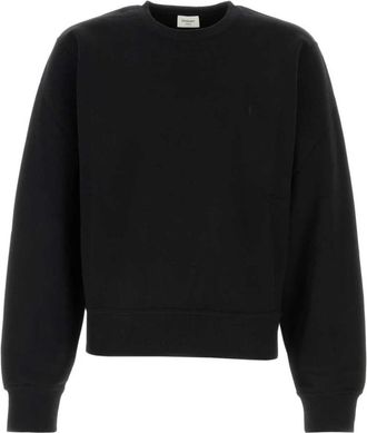 Saint Laurent Cotton Logo Sweatshirt - Heren - Sweatshirts - Zwart - XL - Katoen - Hoodies & sweatvesten