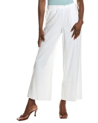 NVLT Side Waist-Tie Wide Leg Linen-Blend Pant