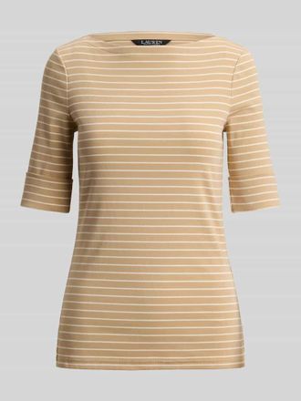 Lauren Ralph Lauren Regular Fit T-Shirt aus Baumwoll-Mix in Beige, Gr&ouml;&szlig;e XXL