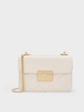 Charles & Keith Alva Quilted Chain-Handle Bag