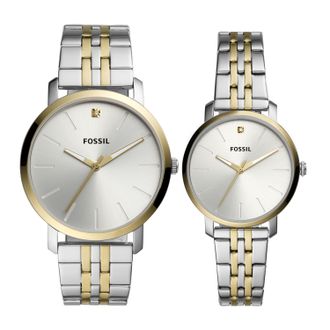 Fossil Mens Lux Luther Three-Hand, Stainless Steel Watch
