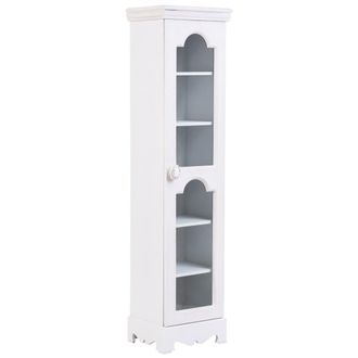 Wanderlust Deco Vitrina de madera y cristal de 1 puerta blanco 24x20x98,5