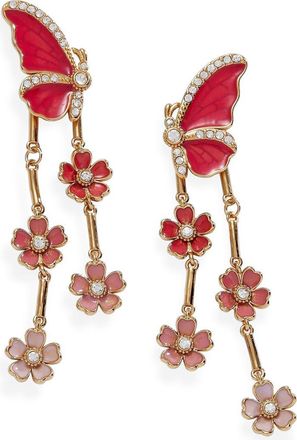 Alex and Ani New York Botanical Garden 2-in-1 Butterfly Statement Earrings in Pink at Nordstrom