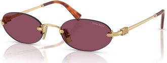 Miu Miu Round-frame Sunglasses - Gold - One Size