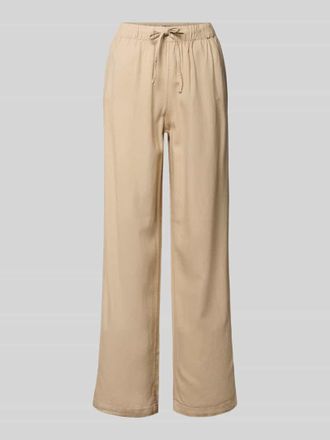 Only Wide Leg Leinenhose mit elastischem Bund Modell GOA in Sand, Gr&ouml;&szlig;e XL