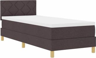 vidaXL Cama Box Spring Con Colch&oacute;n Marr&oacute;n Oscuro 80 X 200 Cm Tela Vidaxl