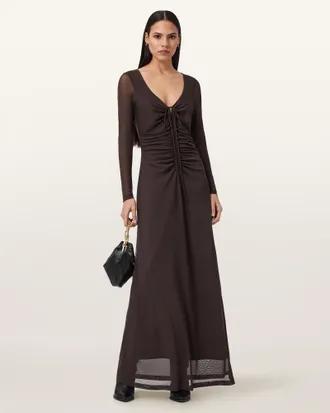 AllSaints Gabby Mesh Maxi Dress