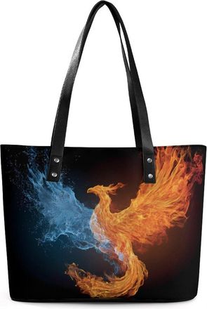 Generic Water Ice And Fire Rising Phoenixsbird Tote Bags for Women Cute Shoulder Purses Handbags