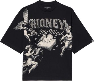 Cult of Individuality Oversized Short Sleeve Crew Neck Tee Money On My Mind 260 In Black