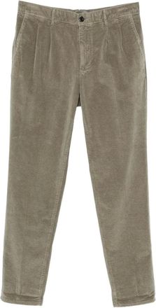 Incotex Pantaloni a coste con pieghe - Verde