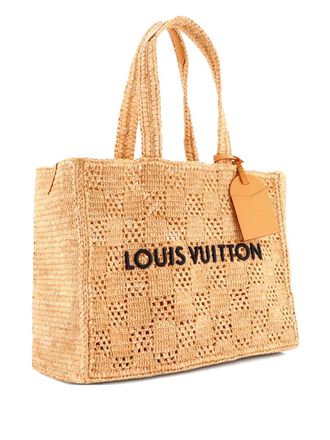 Louis Vuitton Summer Shopper raffia MM shopper met borduurwerk - Beige