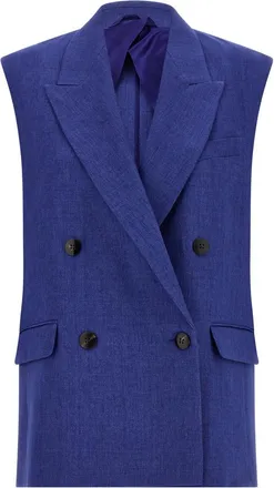 Max Mara Blue Peaked Lapel Jacket