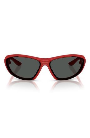 Ferrari 73mm Cat Eye Sunglasses in Red Matte /Grey at Nordstrom