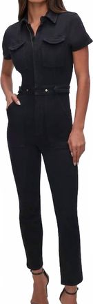 Good American Fit For Success Denim Jumpsuit In Black