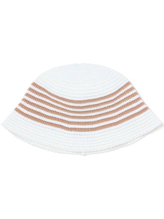 Five CM striped fine-knit bucket hat - men - Cotton/Polyester - One Size - White