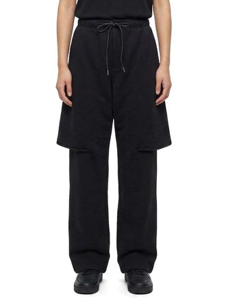 sacai Relaxed Fit Cotton Jersey Trousers with Adjustable Drawstring