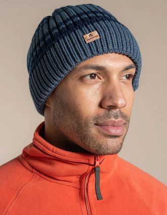Craghoppers Mens Craghoppers Mens Shale Rib Knit Beanie - Blue - Size: S/M