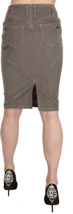 Just Cavalli Womens Gray Corduroy Pencil Straight A-Line Skirt Cotton