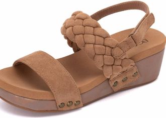 Corkys Footwear Womens Pleasant Sandal In Camel Suede