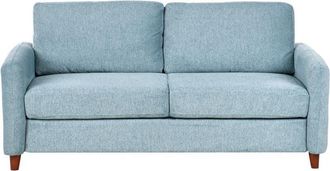 Beliani Beliani - Modern Upholstered 3 Seater Sofa Fabric with Storage Armrests Blue Mare
