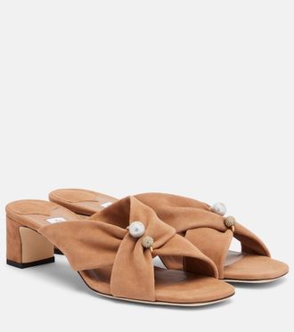 Jimmy Choo London Rafi embellished suede mules