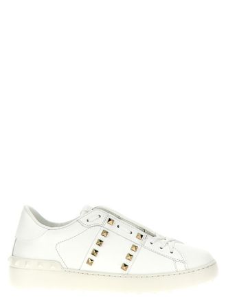 Valentino Garavani White Leather Rockstud Sneakers