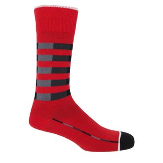 Peper Harow Quad Stripe Mens Socks - Red
