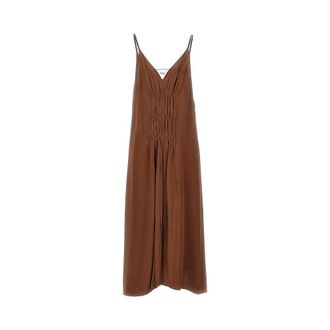 Prada Cr&ecirc;pe satin midi dress Woman 42