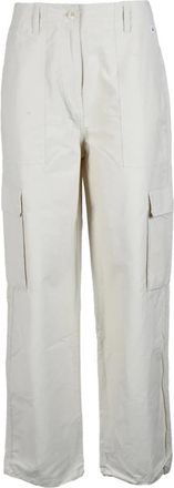 Tommy Jeans broek - Dames - Straight fit broeken - Beige - W28 - Katoen - Broeken