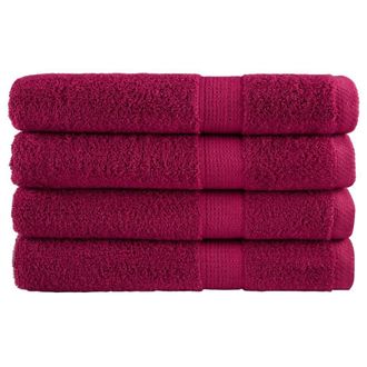 Berkfield Home Premium Towels SOLUND 4pcs Bordeaux 100x200cm 600gsm in Red