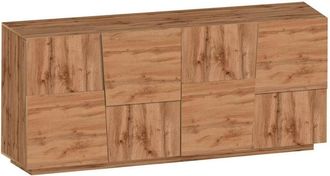 Dmora Dmora - Aparador Yago, Buffet De Sal&oacute;n, Aparador De Sal&oacute;n Moderno Con 4 Puertas, 200x44h86 Cm, Roble