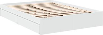 vidaXL Cama con cajones madera de ingeniería blanco 120x200 cm Vidaxl
