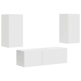 vidaXL Conjunto De Mueble Para Tv De Pared 4 Pcs Brillante Vidaxl