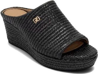 Aerosoles Cafe Woven Wedge Sandal in Black at Nordstrom, Size 9.5
