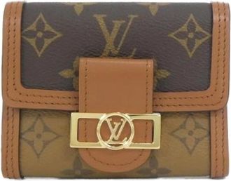 Louis Vuitton Pre-owned Monogram Portefeuille Dauphine Compact Wallet - Dames - Vintage Accessoires - Bruin - ONE Size - Vintage