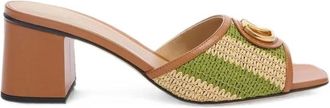 Valentino Schoenen, Dames, Veelkleurig, 38 EU, Leer, Verfraaide Geweven Blokhak Mules